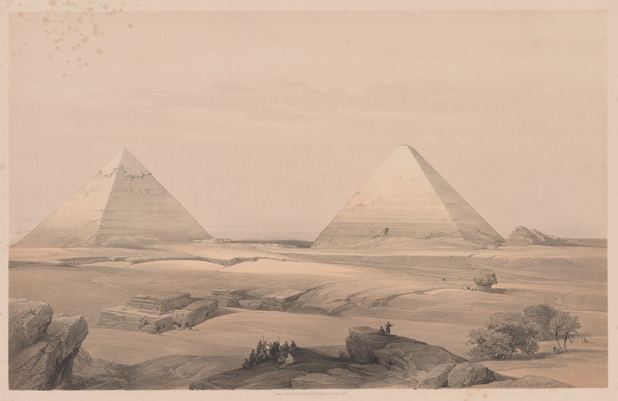 Egito e Núbia: Volume I - Nº 3, Pirâmides de Gizé, 1838. de Louis Haghe