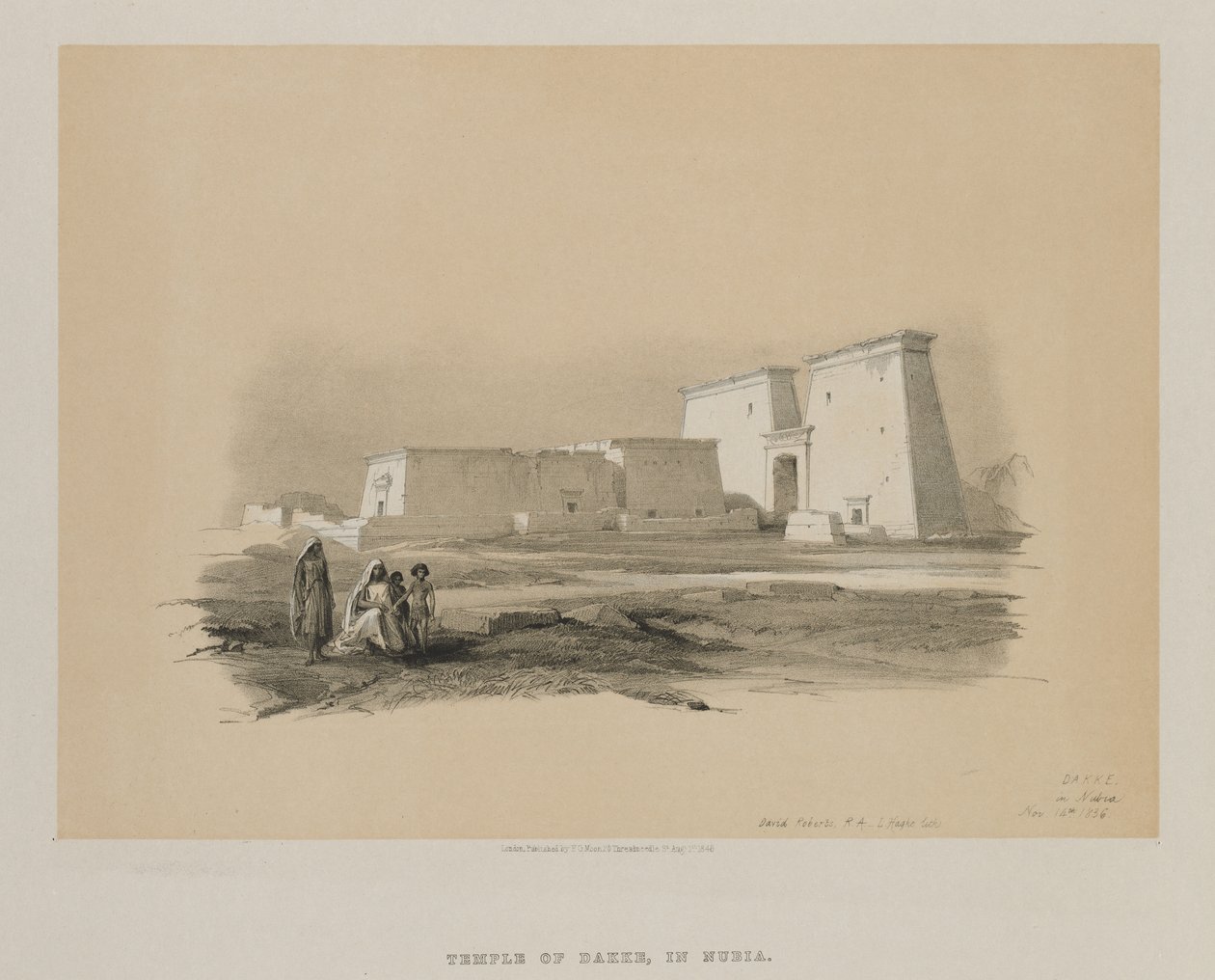 Egito e Nubia, Volume I: Dakke, em Nubia, 1846. de Louis Haghe