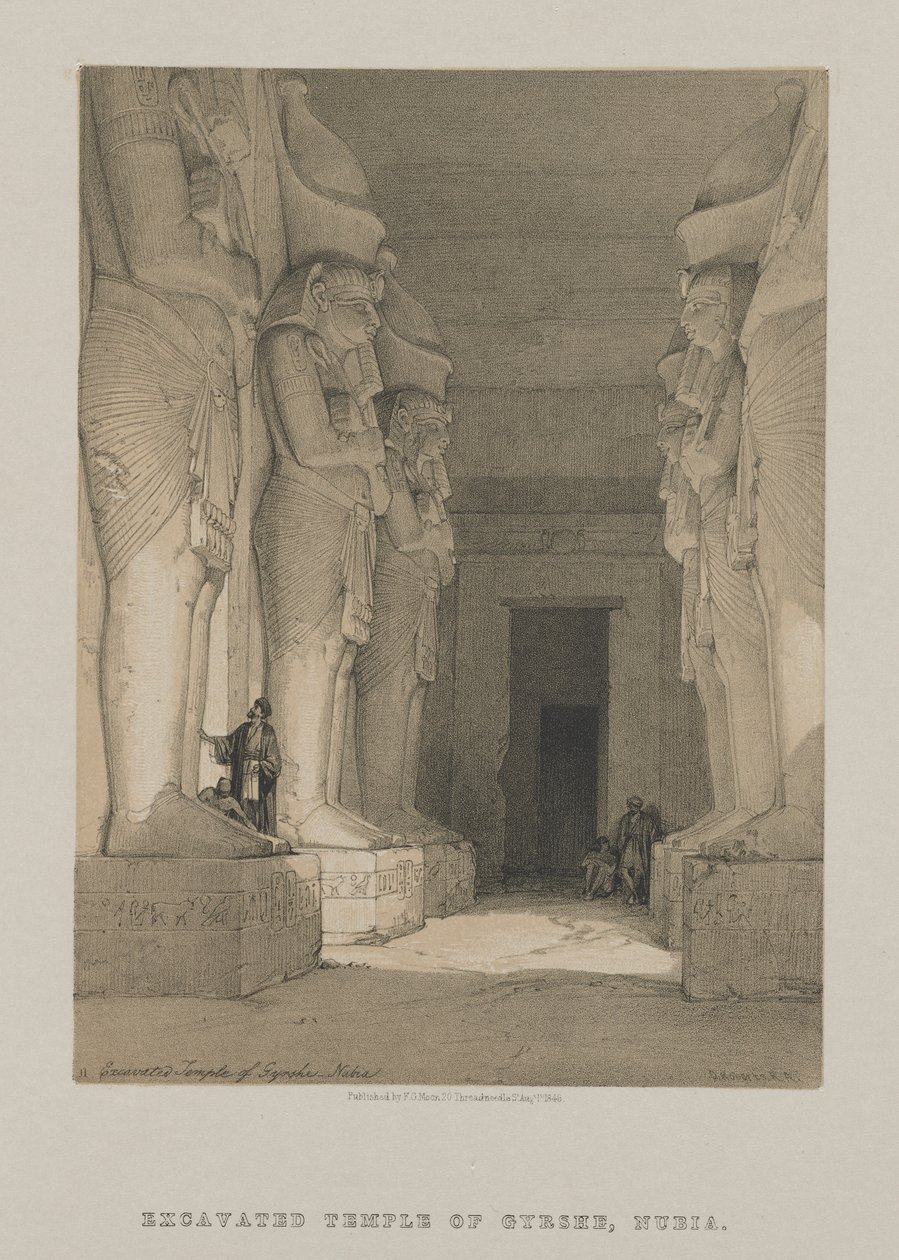 Egito e Núbia, Volume I: Templo escavado de Gyrshe, Núbia de Louis Haghe