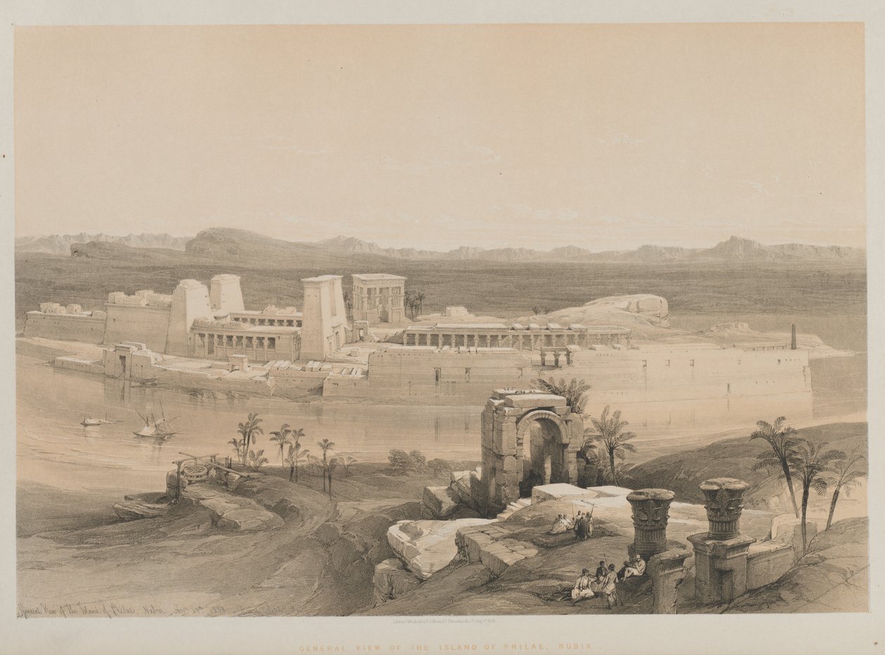 Egito e Núbia, Volume I: Visão Geral da Ilha de Philae, Núbia de Louis Haghe