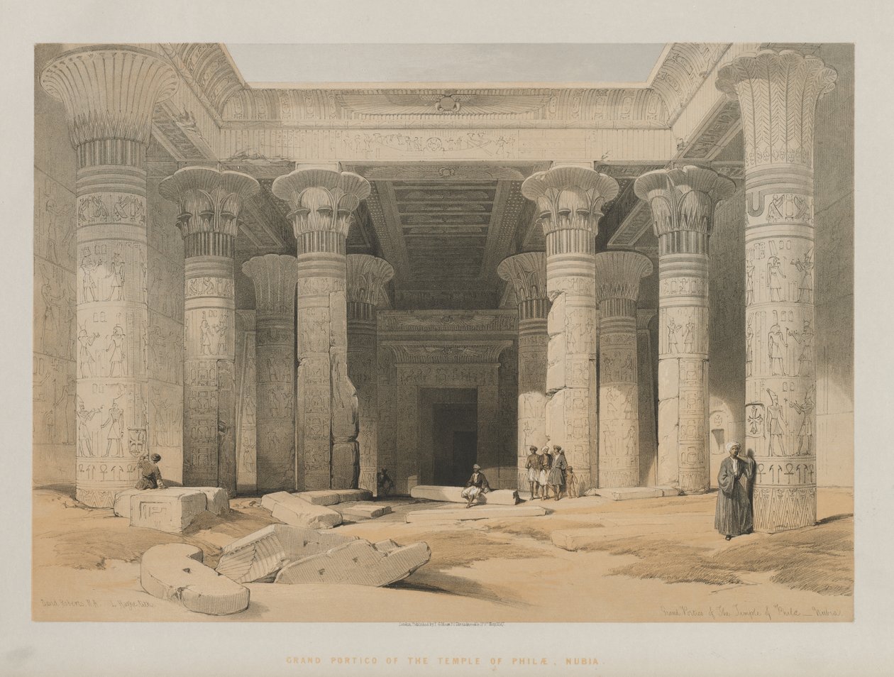 Egito e Núbia, Volume I: Grande Pórtico do Templo de Philae, Núbia de Louis Haghe