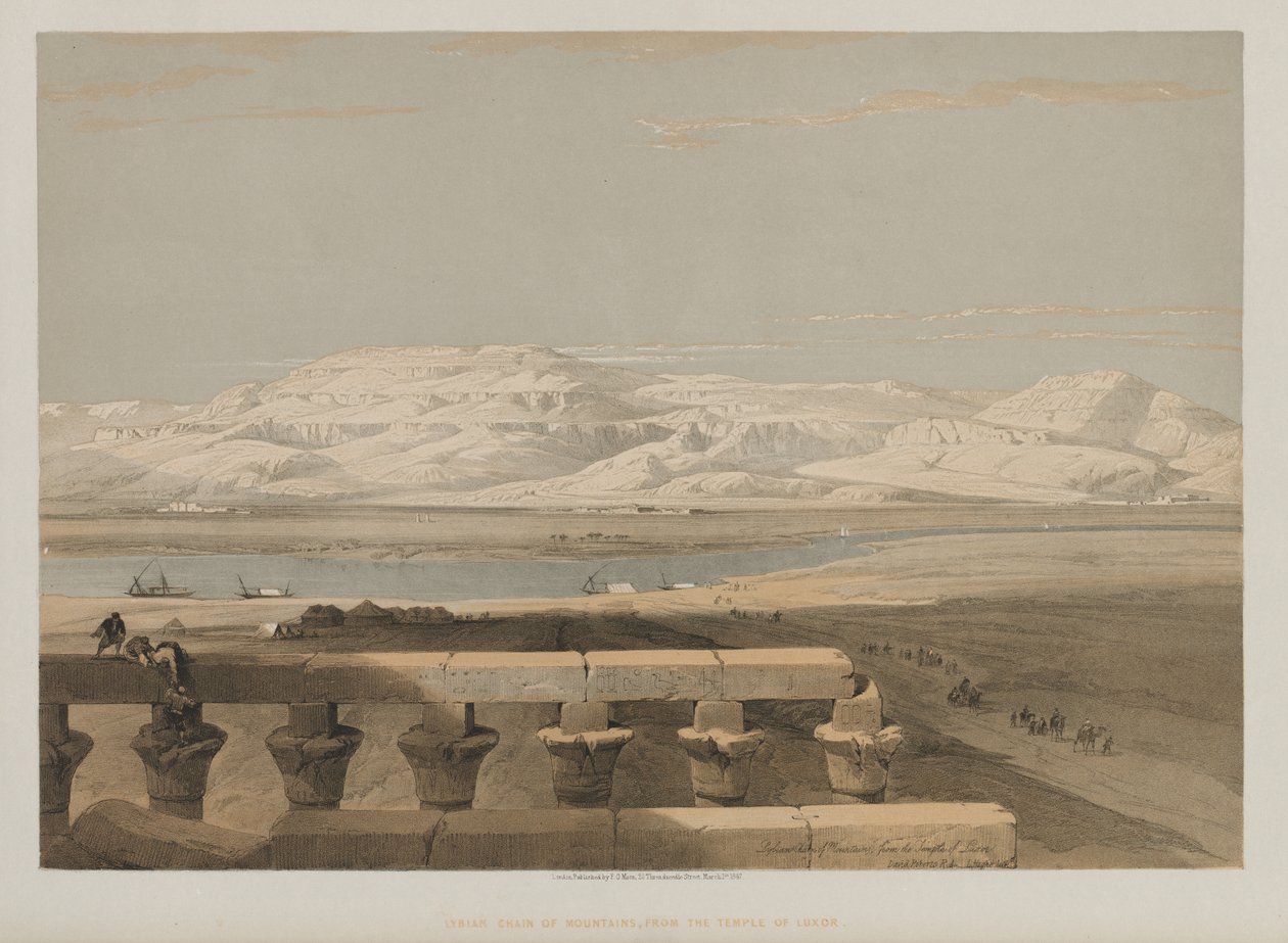 Egito e Núbia, Volume I: Cadeia de Montanhas da Líbia, do Templo de Luxor de Louis Haghe