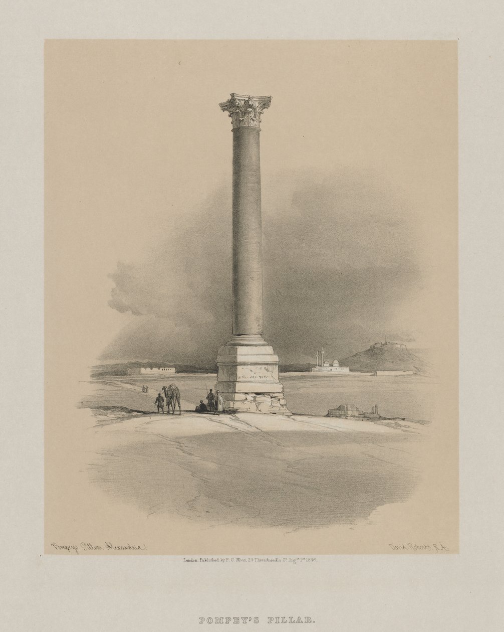 Egito e Núbia, volume I: Pompeys Pillar, Alexandria, 1846. de Louis Haghe