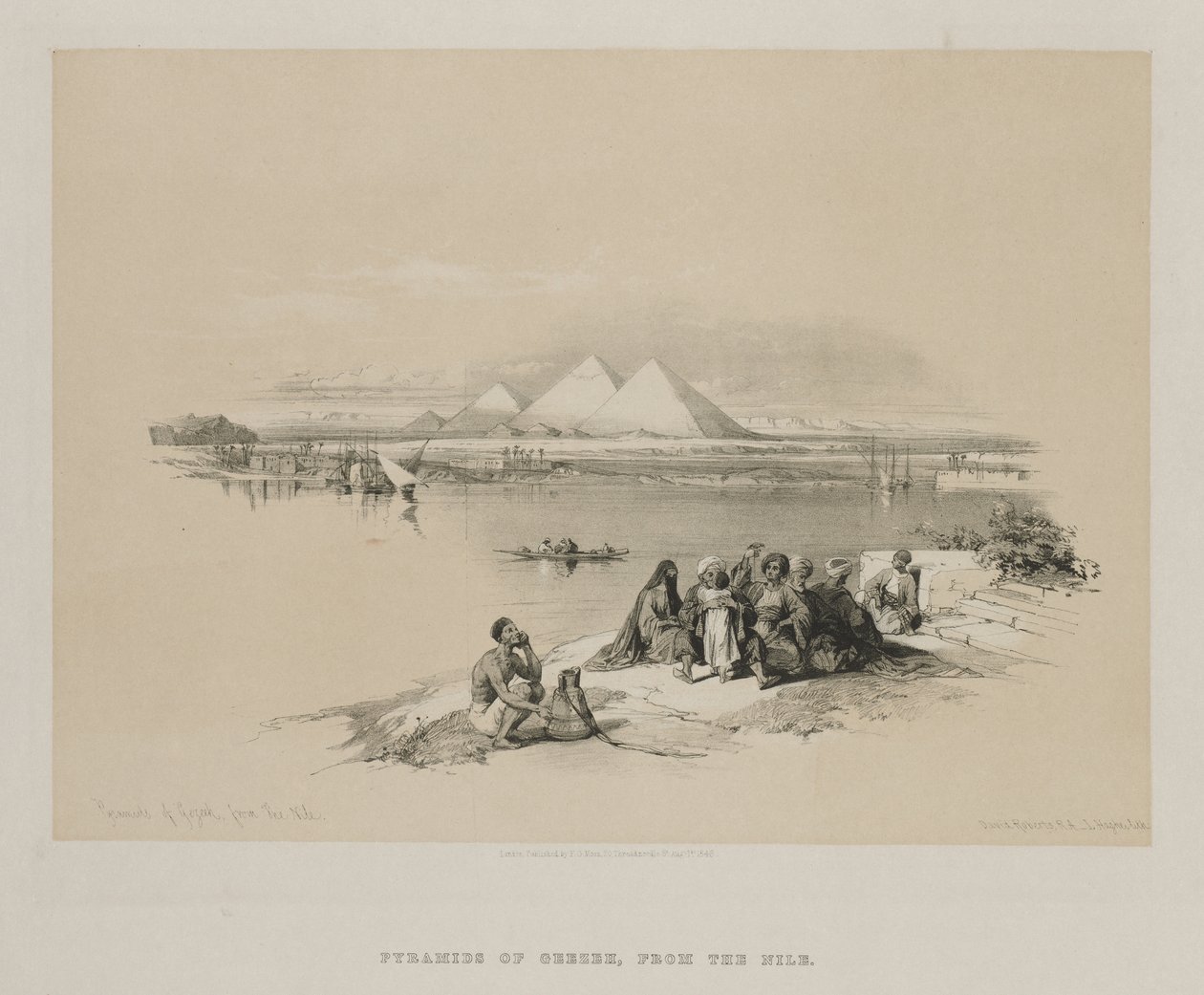 Egito e Núbia, Volume I: Pirâmides de Geezeh, do Nilo, 1846. de Louis Haghe