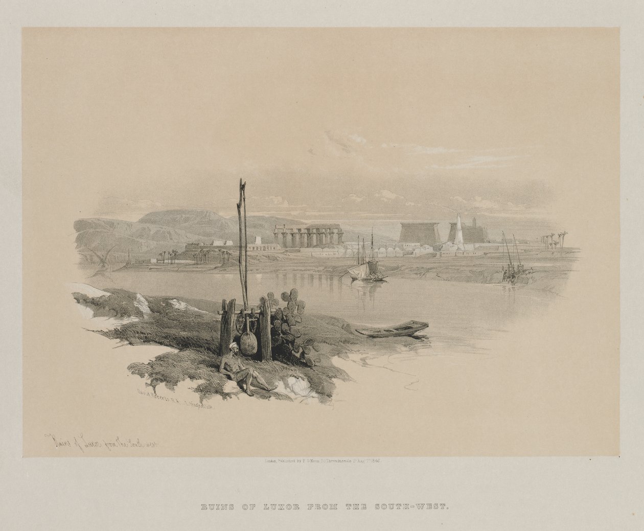 Egito e Núbia, Volume I: Ruínas de Luxor do sudoeste, 1846. de Louis Haghe