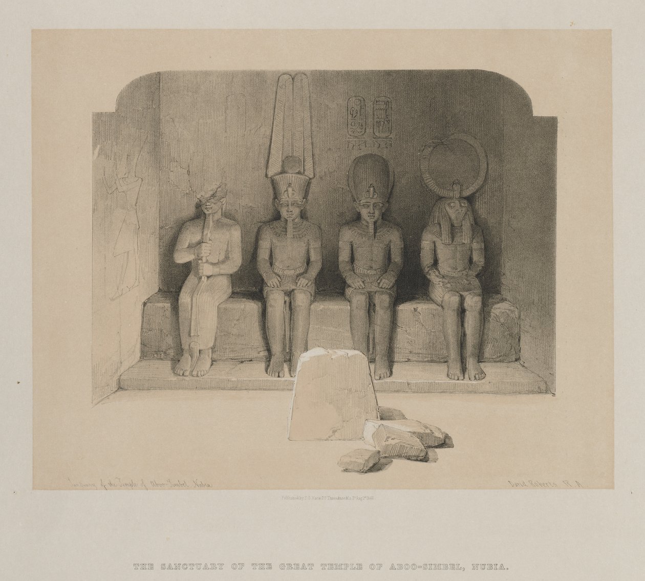 Egito e Nubia, Volume I: Santuário do Templo de Aboo-Simbel, Nubia, 1846. de Louis Haghe