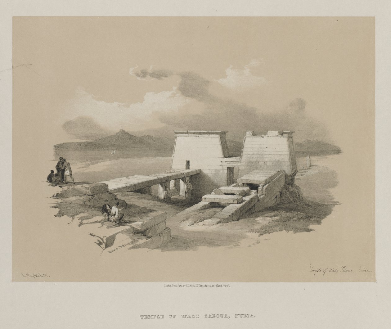 Egito e Núbia, Volume I: Templo de Wady Saboua, Núbia de Louis Haghe