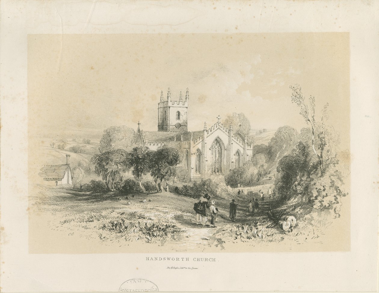 Igreja de Handsworth: litografia, nd [1806-1885] de Louis Haghe