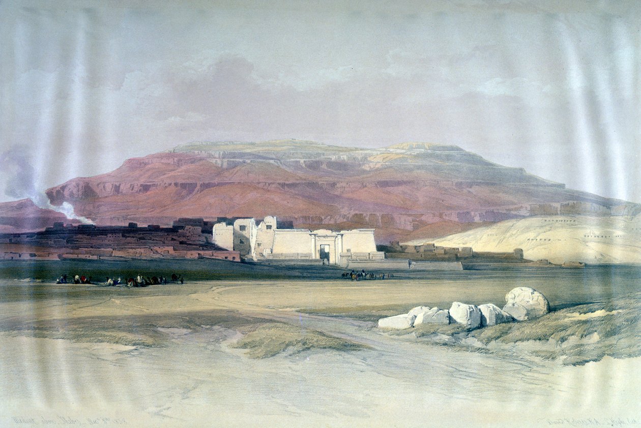 Medinet Abou, Tebas, 8 de dezembro de 1832, Egito, século XIX de Louis Haghe