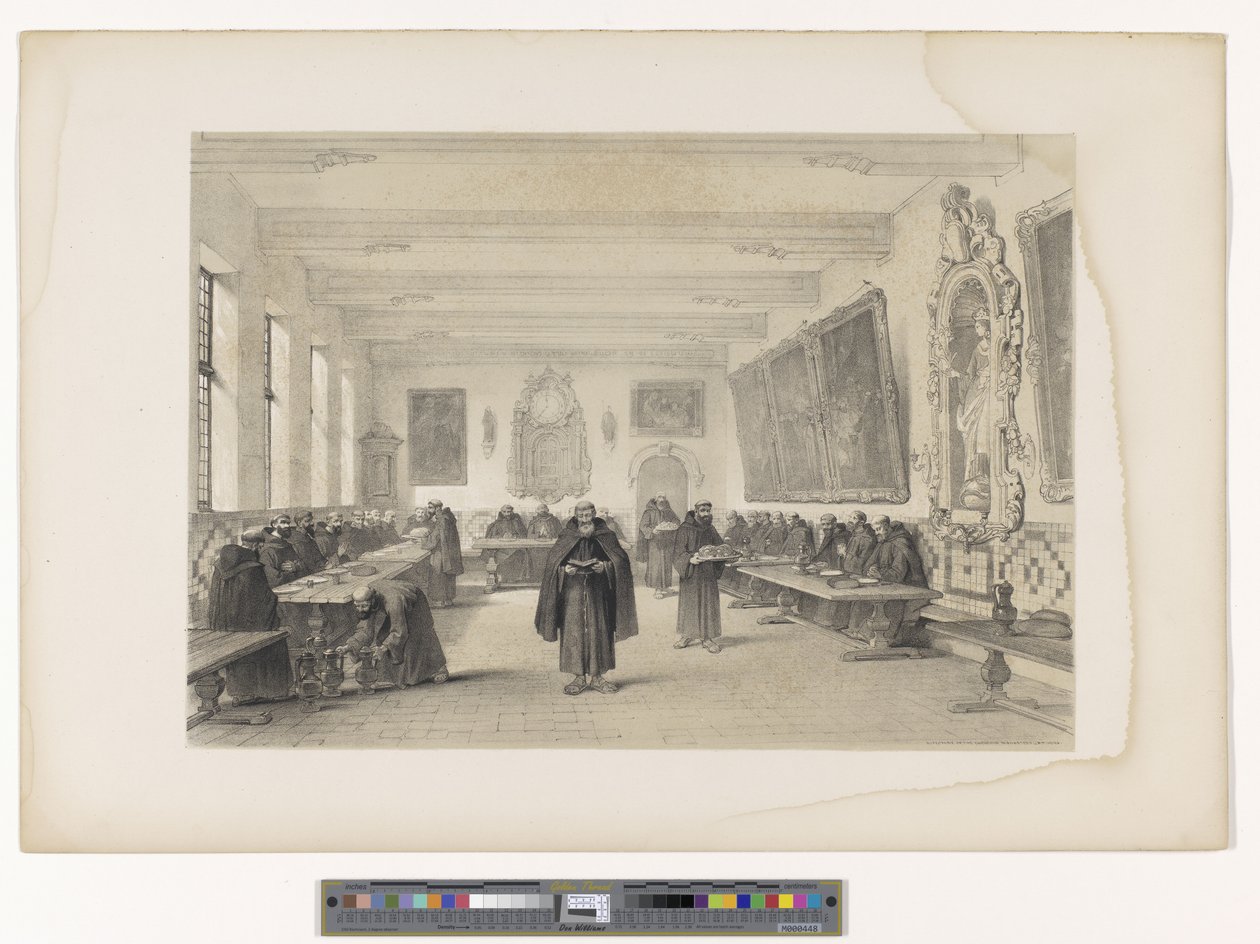 Refeitório do mosteiro dos capuchinhos em Bruges de Louis Haghe