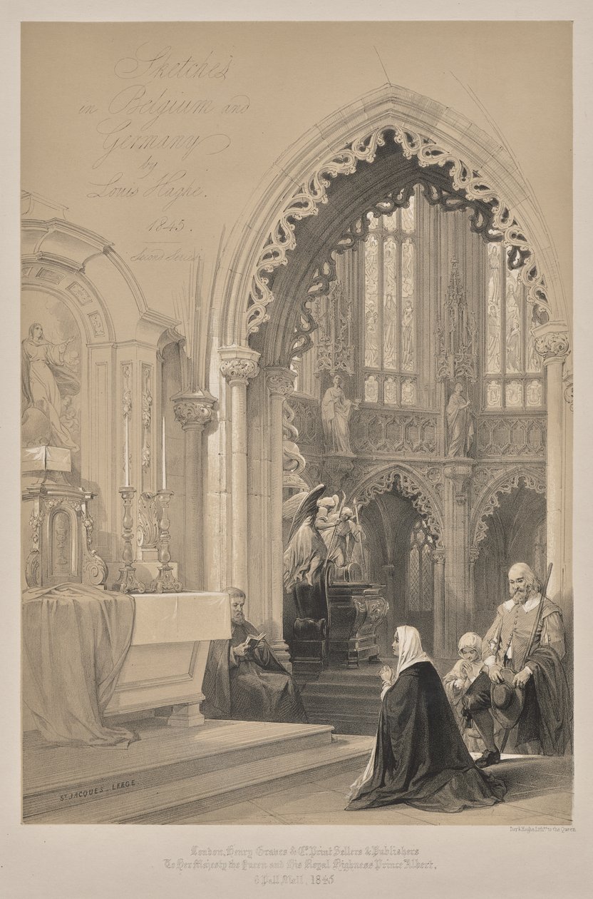 Esboços na Bélgica e na Alemanha, Segunda Série: No. 1 - Folha de rosto - St. Jacques, Liège de Louis Haghe