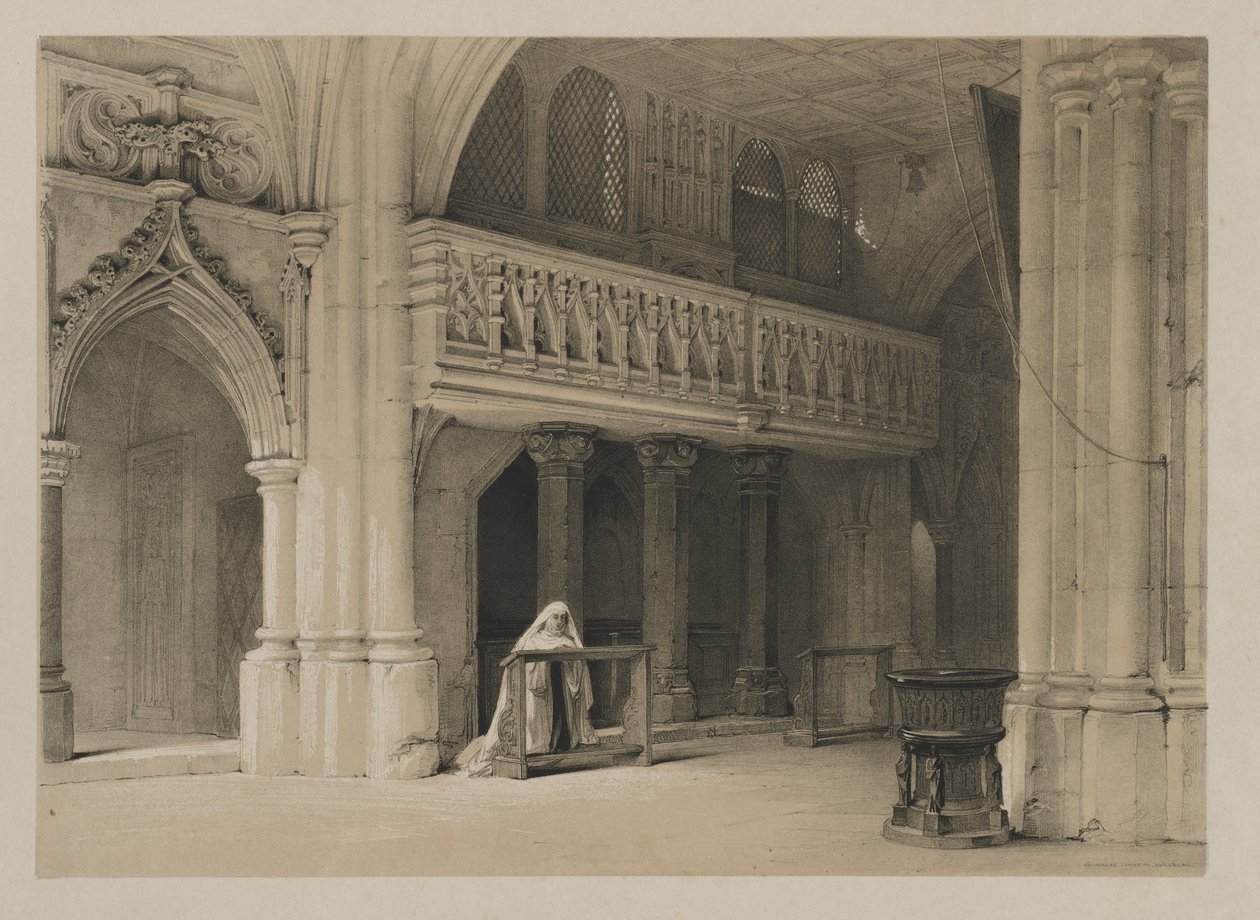 Esboços na Bélgica e na Alemanha, Volume I: Convento de Nönnberg, Salzburgo, 1840. de Louis Haghe