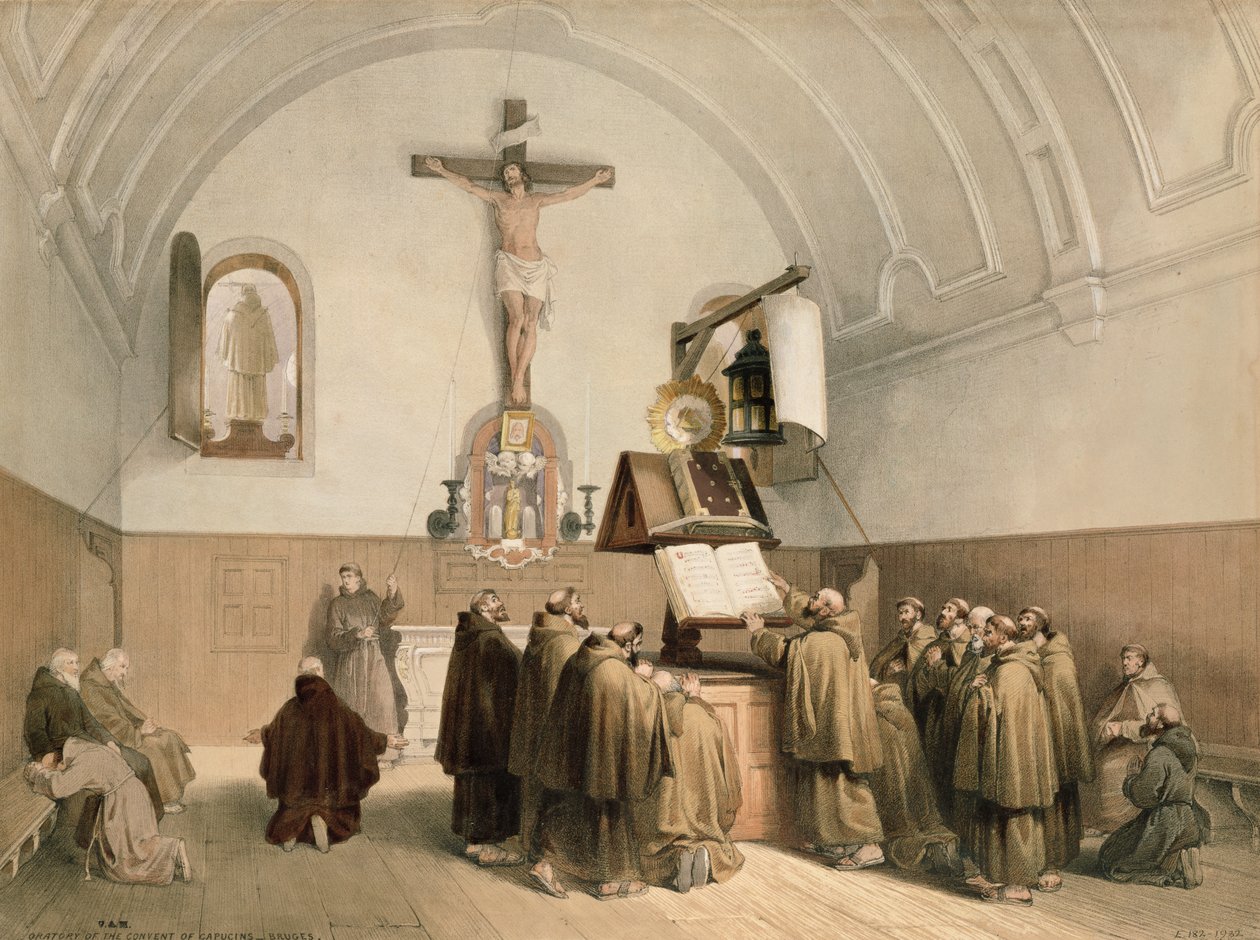 Os sinos no Oratório dos Capucines, Bruges de Louis Haghe