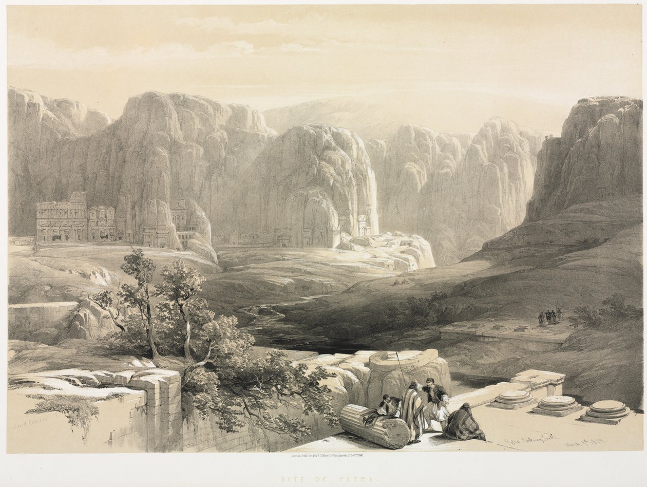 A Terra Santa, Síria, Iduméia, Arábia, Egito e Núbia (Vol. III): Petra, Olhando para o Sul de Louis Haghe