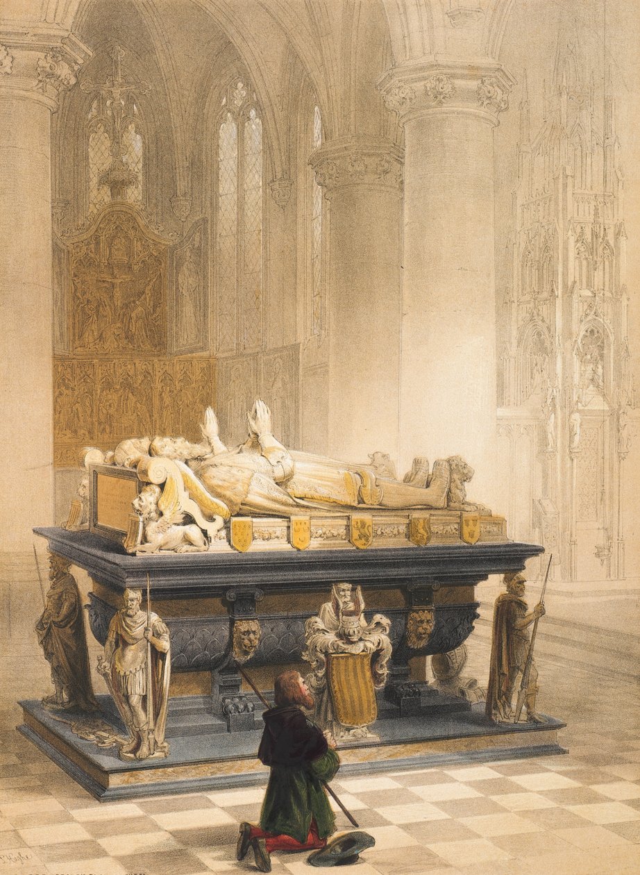 Tumba da Família Merodes, Gheel, Folha 6 da &39;Carteira de Esboços de Haghe: Bélgica, Alemanha&39;, c.1845-55 de Louis Haghe