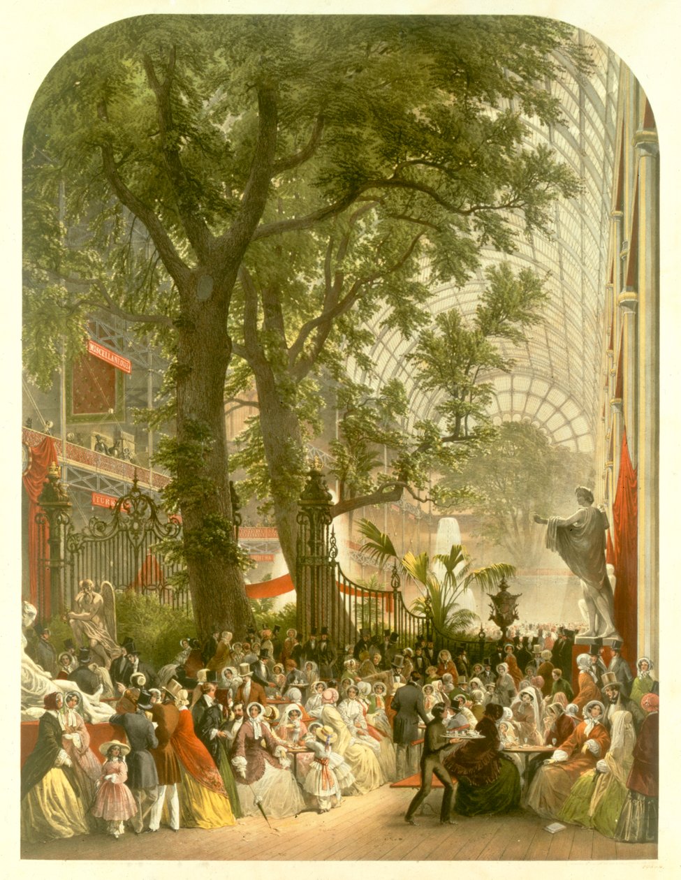 Transept do Palácio de Cristal, 1851 (lito colorido) de Louis Haghe
