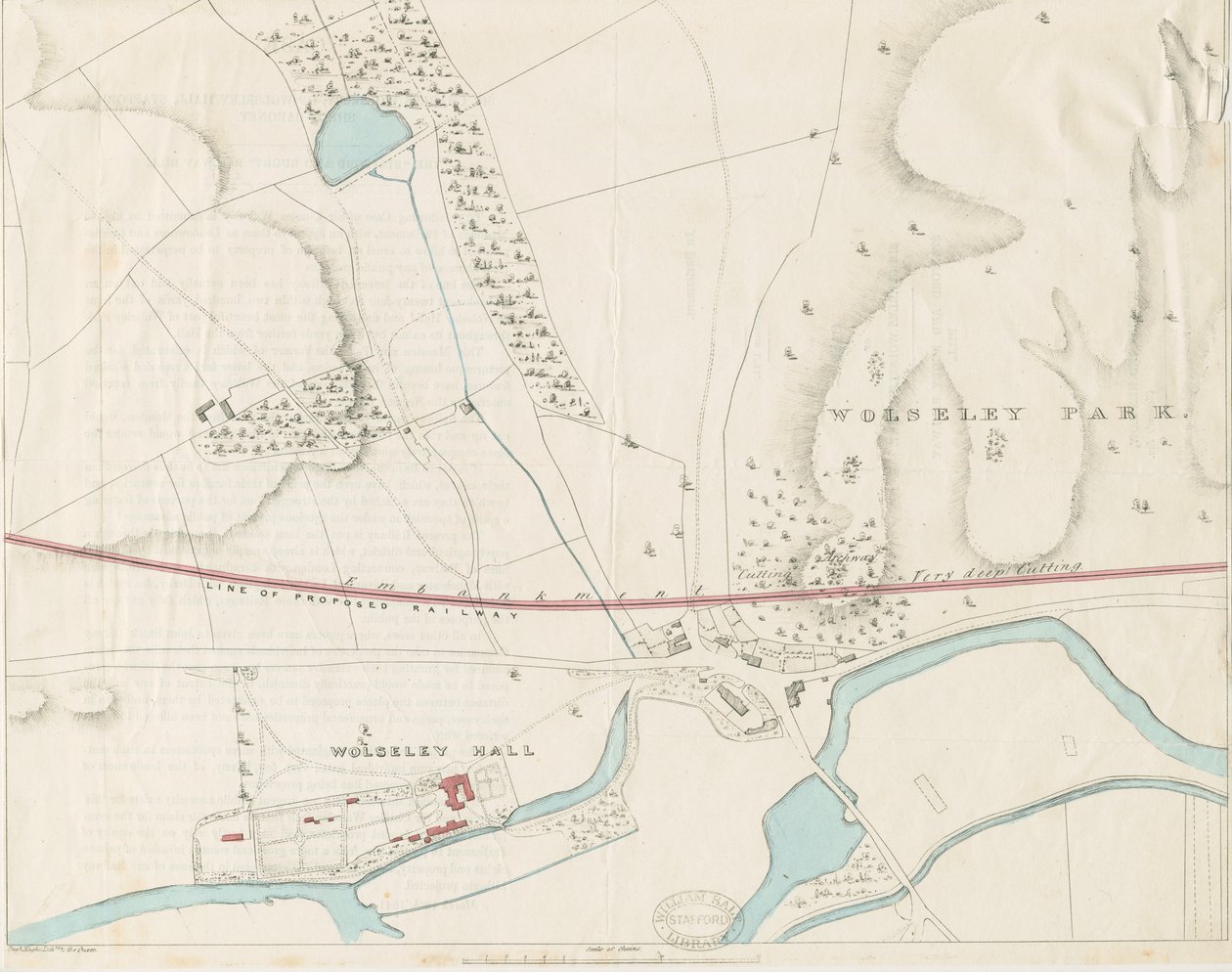 Wolseley Hall: litografia sobre tonalidade, nd [1806-1885] de Louis Haghe