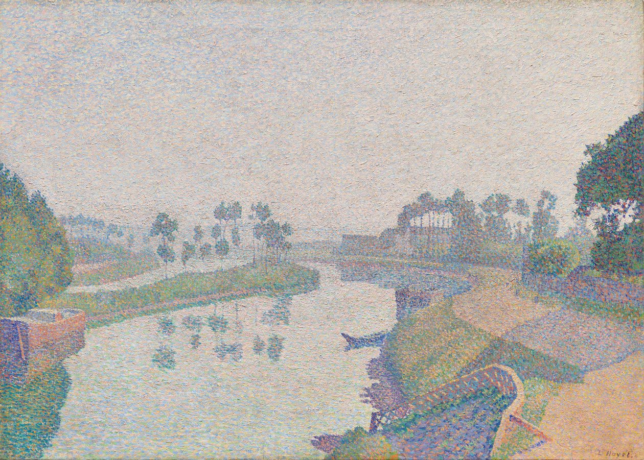 Margens do Oise ao amanhecer de Louis Hayet