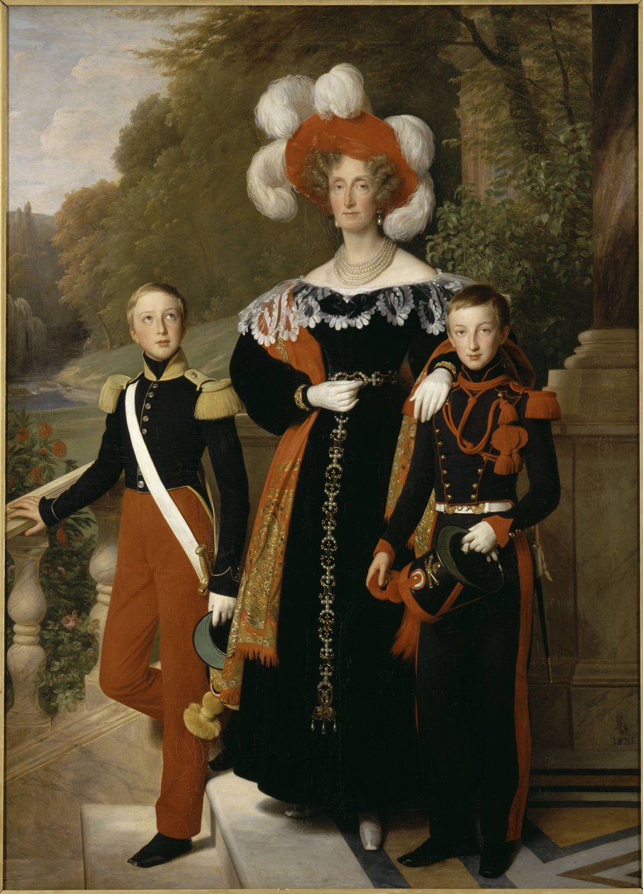 A Rainha Marie-Amélie e os seus filhos de Louis Hersent