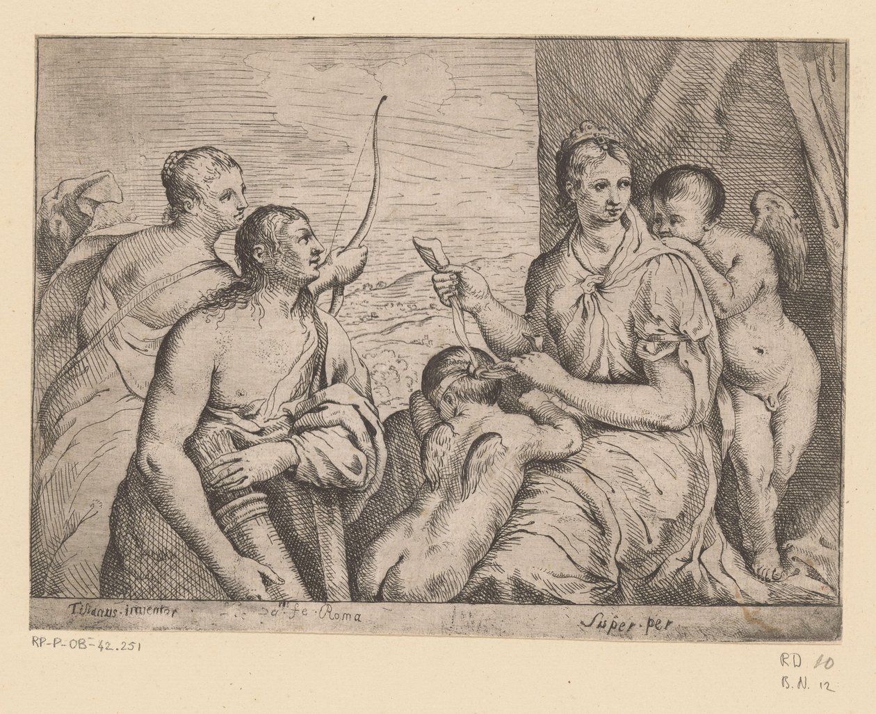 Vénus venda os olhos Amor de Louis I Boullogne