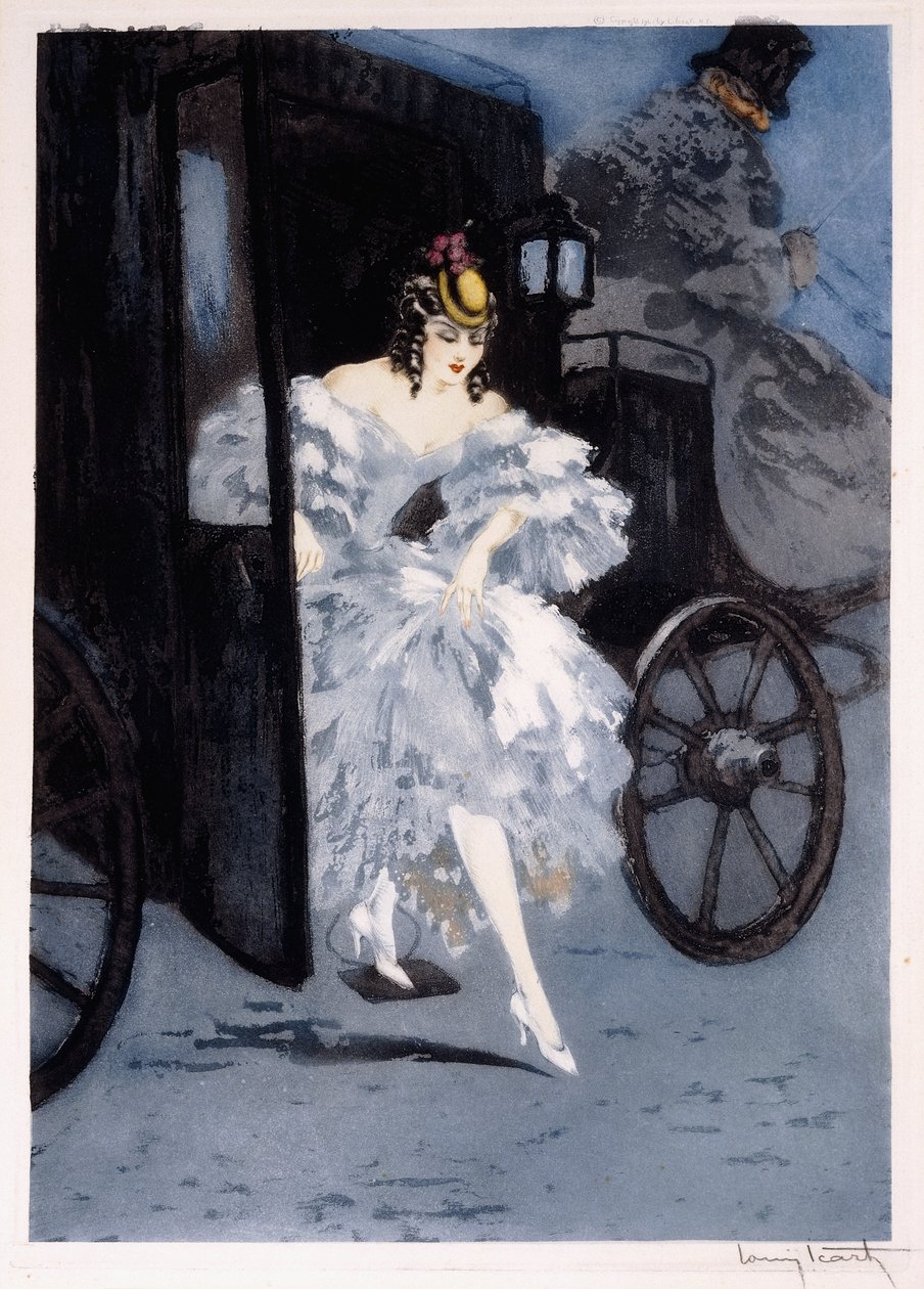 Chegada, c.1941 (gravura e ponta seca) de Louis Icart