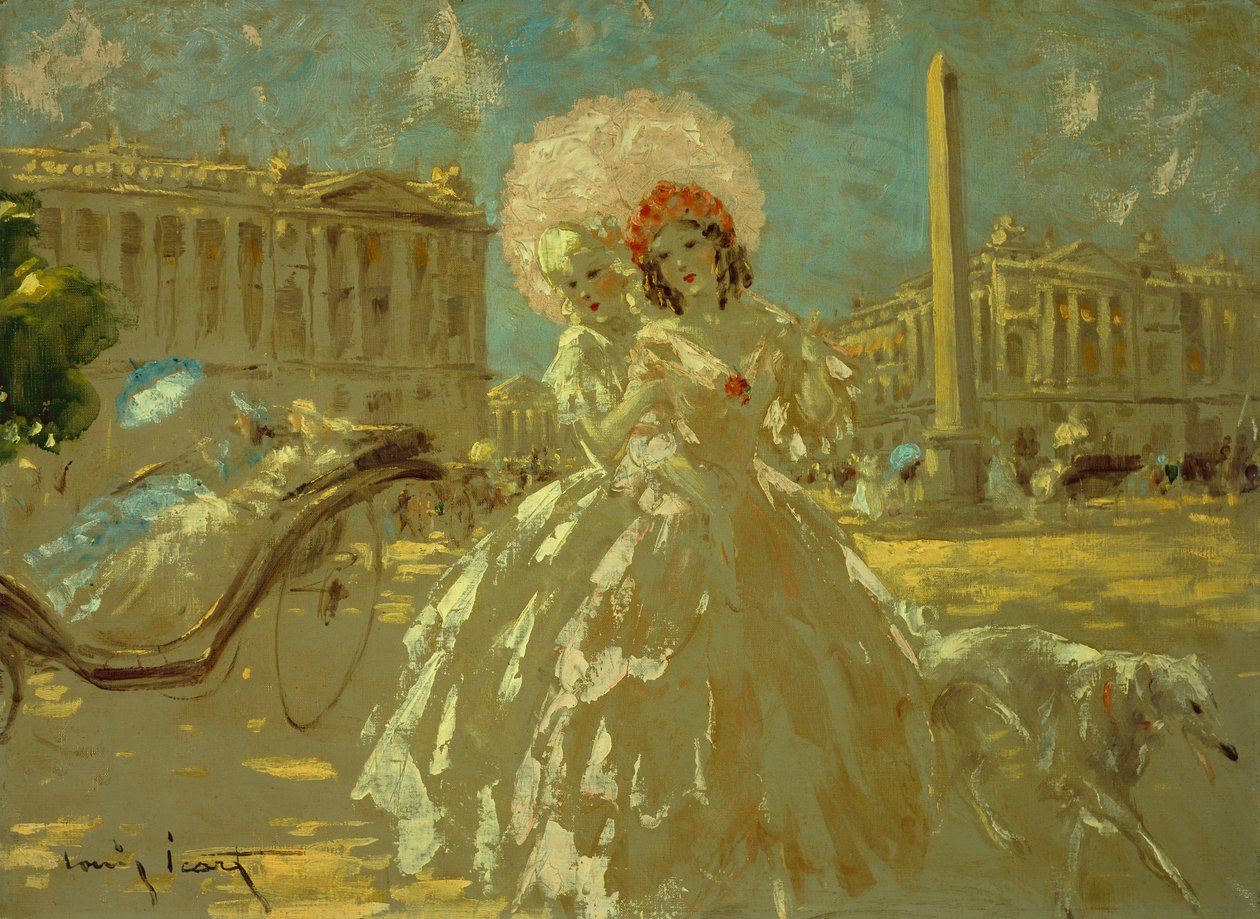 Place de la Concorde (óleo sobre tela) de Louis Icart