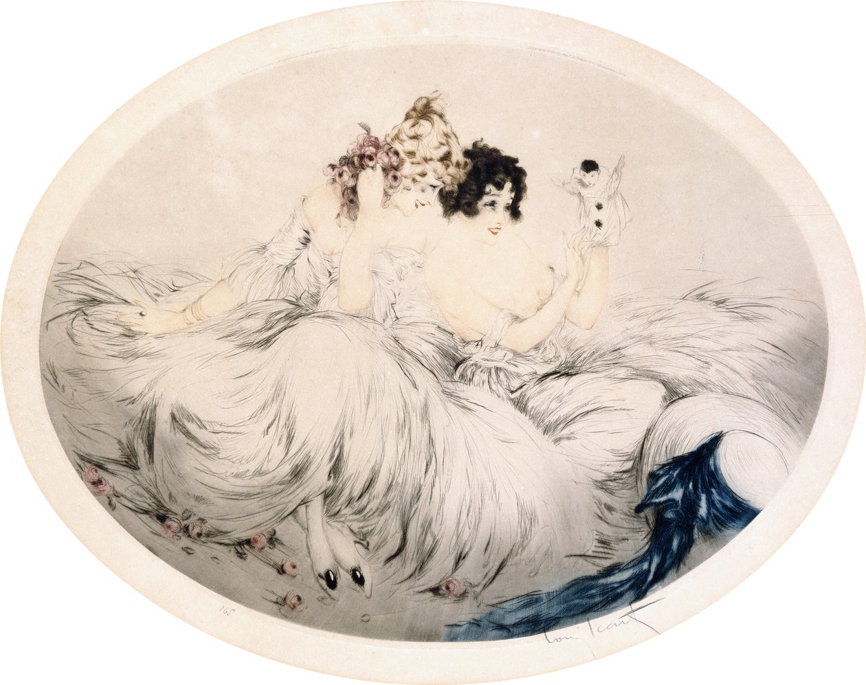 Marionetes, c.1922 (gravura e ponta seca) de Louis Icart