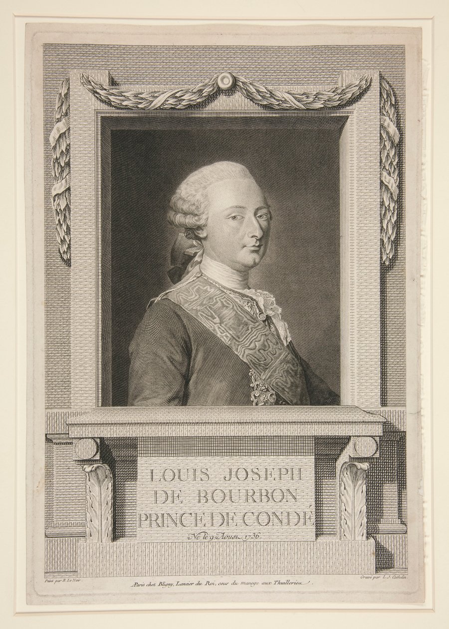 Retrato de Louis Joseph de Bourbon, Príncipe de Conde de Louis Jacques Cathelin