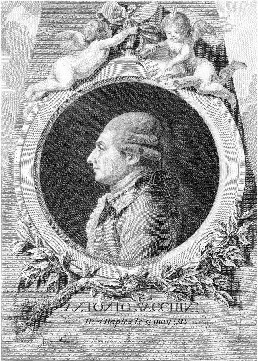 Retrato do compositor Antonio Sacchini 1730-1786, 1781. de Louis Jacques Cathelin