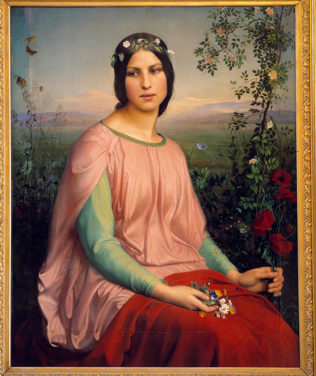 Flores de campo. Pintura de Anne Francois Louis Janmot (1814-1892) de Louis Janmot