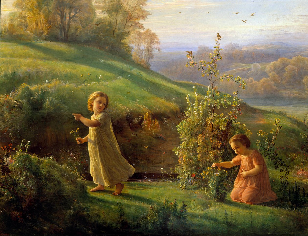 O poema da alma; Primavera. Pintura de Anne Francois Louis Janmot (1814-1892) de Louis Janmot