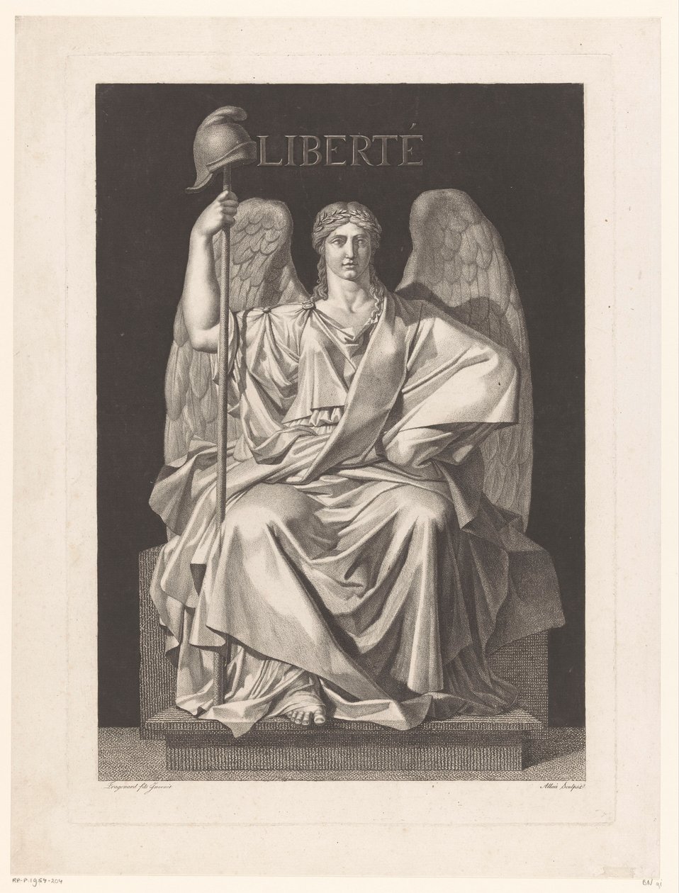 Representação alegórica da liberdade Liberté (título no objeto) de Louis Jean Allais