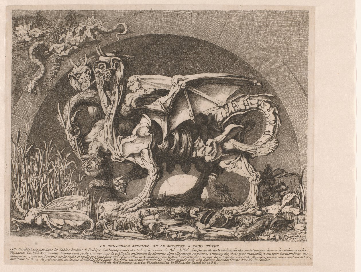 Quimera
Quimera
La Chimère de Monsieur Deprez (título original)
Le tricephale africain ou le monstre à trois têtes (título sobre o objecto) de Louis Jean Desprez