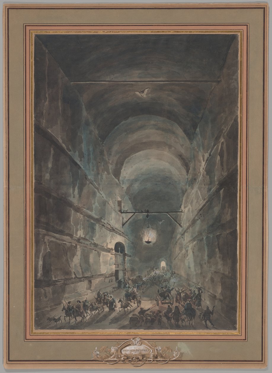A gruta de Posillipo de Louis Jean Desprez
