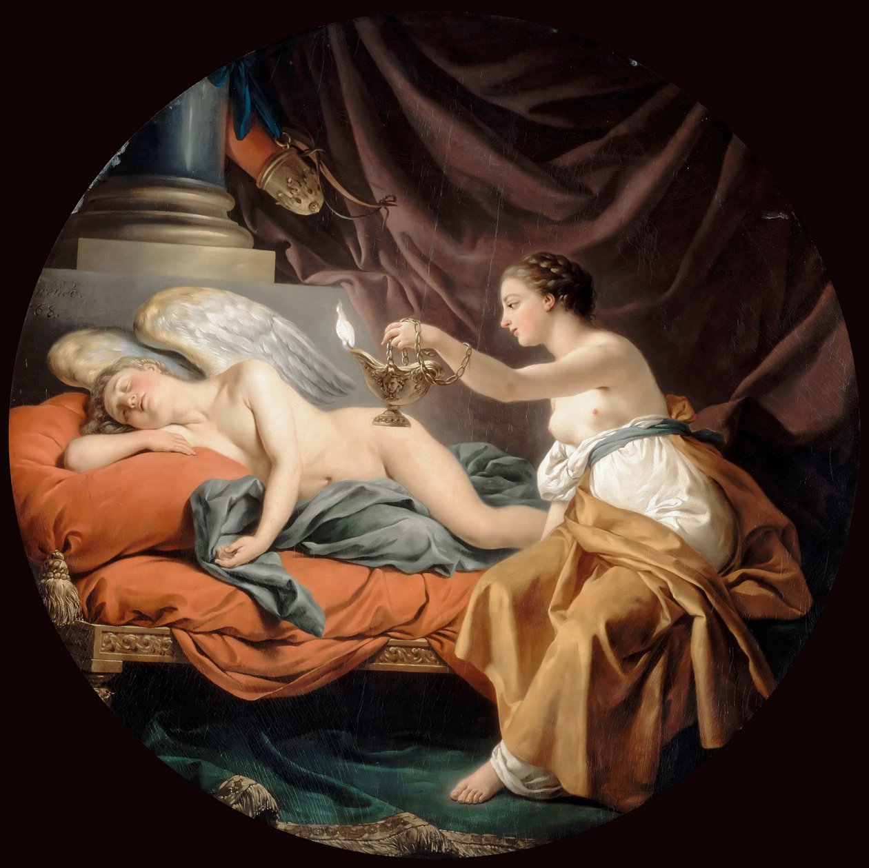 Psique Surpreendente Cupido Adormecido de Louis Jean François Lagrenée
