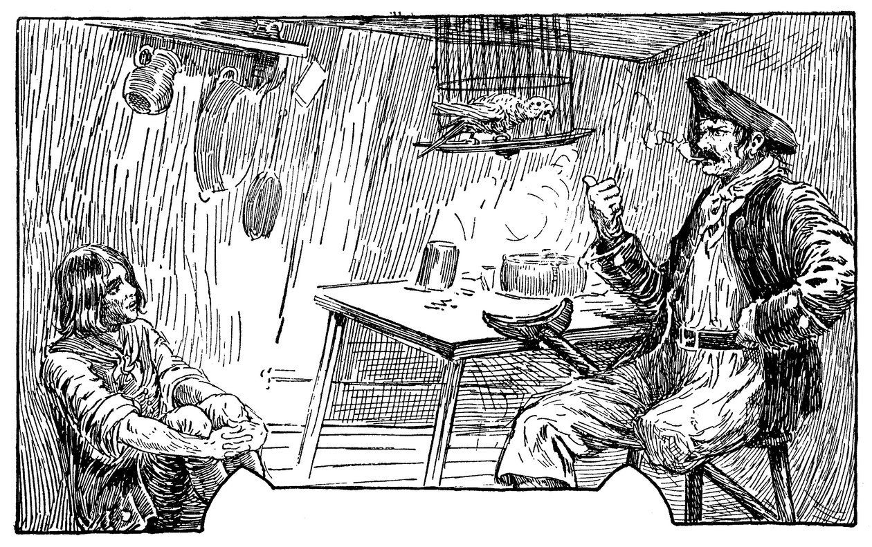 Ilustração de Louis Rhead (1857-1926) para o romance "A Ilha do Tesouro" de Robert Louis Stevenson (1850-1894) 1915 de Louis John Rhead