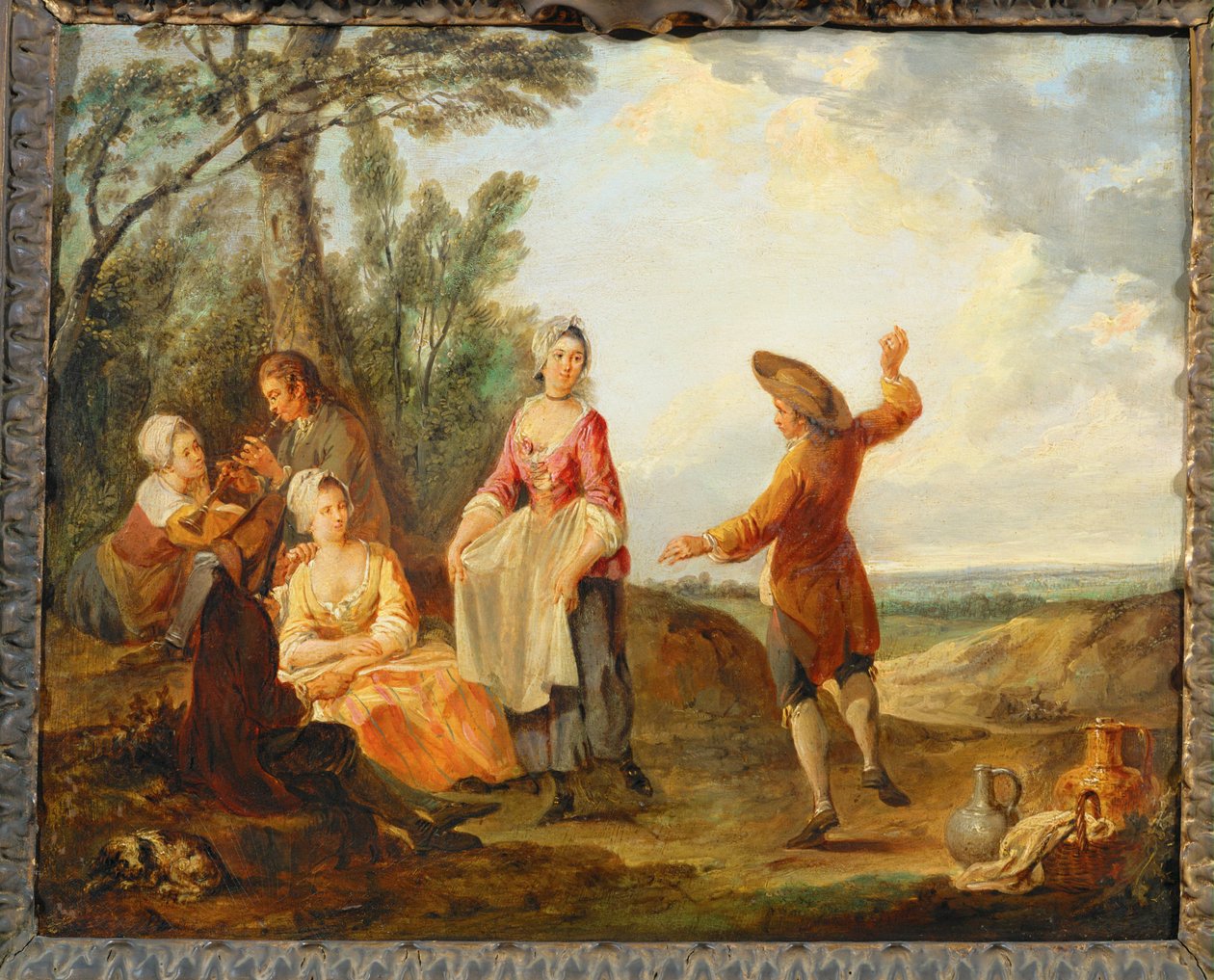 Dança rústica ... (pintura sobre tela) de Louis Joseph (1731 98) Watteau