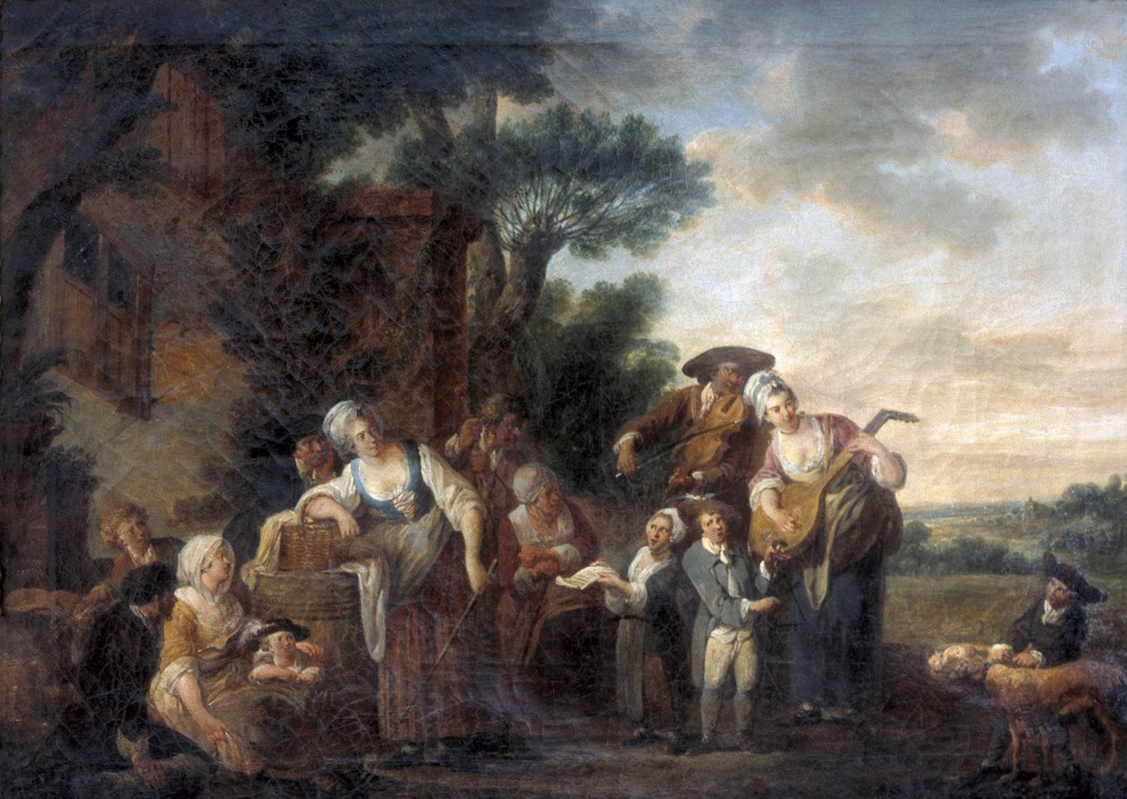 Músicos de rua de Louis Joseph (1731 98) Watteau