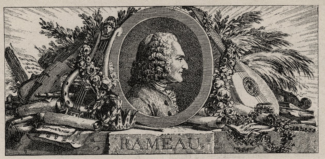 Retrato de Jean Philippe Rameau (1683-1764) gravura de Louis-Joseph Masquelier de Louis Joseph I Masquelier