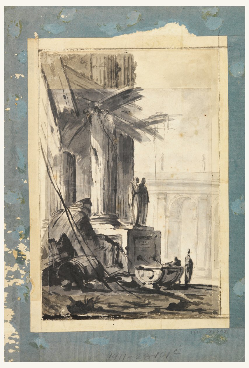 Desenho, Fantasia de Ruína, ca. 1762 de Louis Joseph Le Lorrain