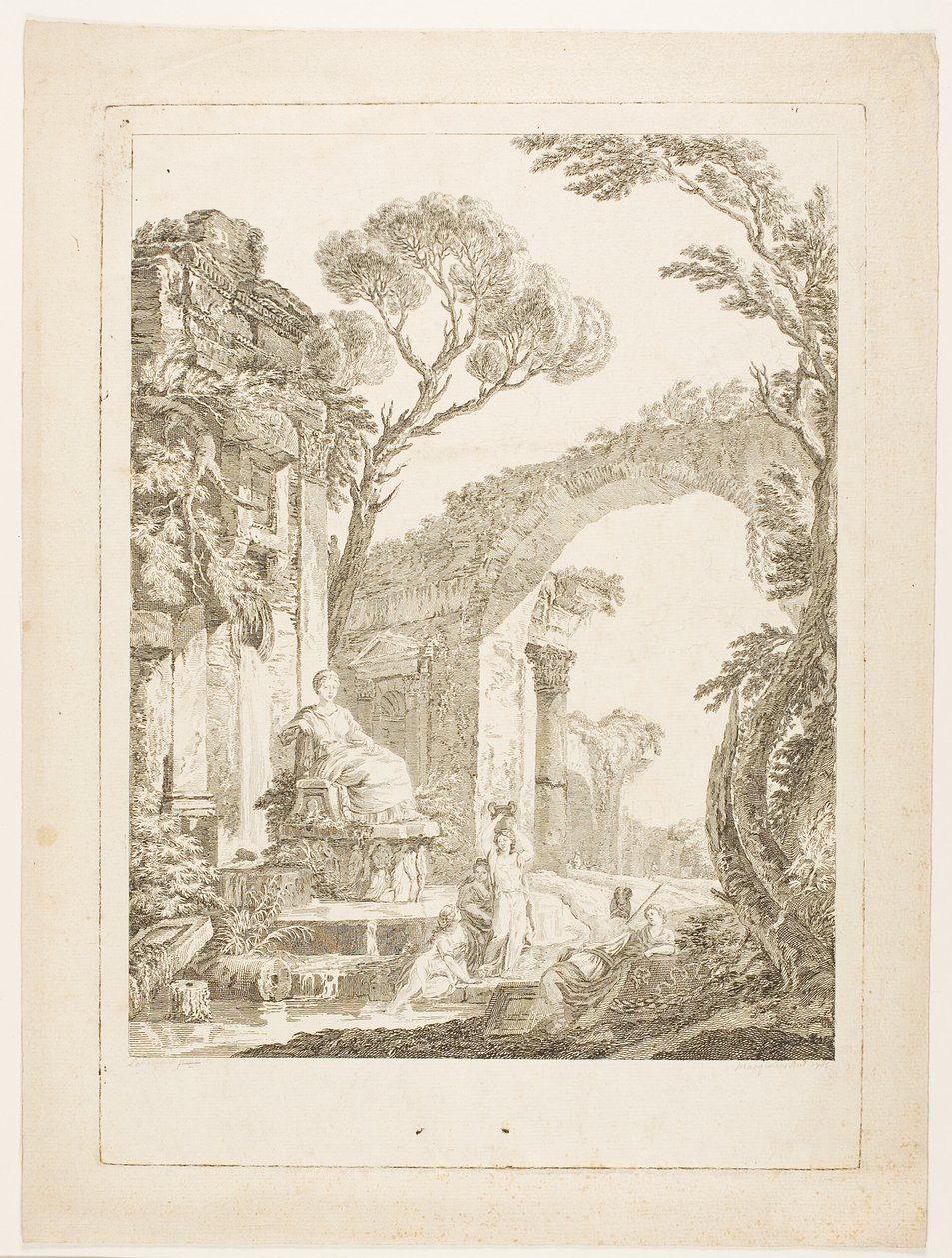 A fonte nas ruínas de Louis Joseph Masquelier