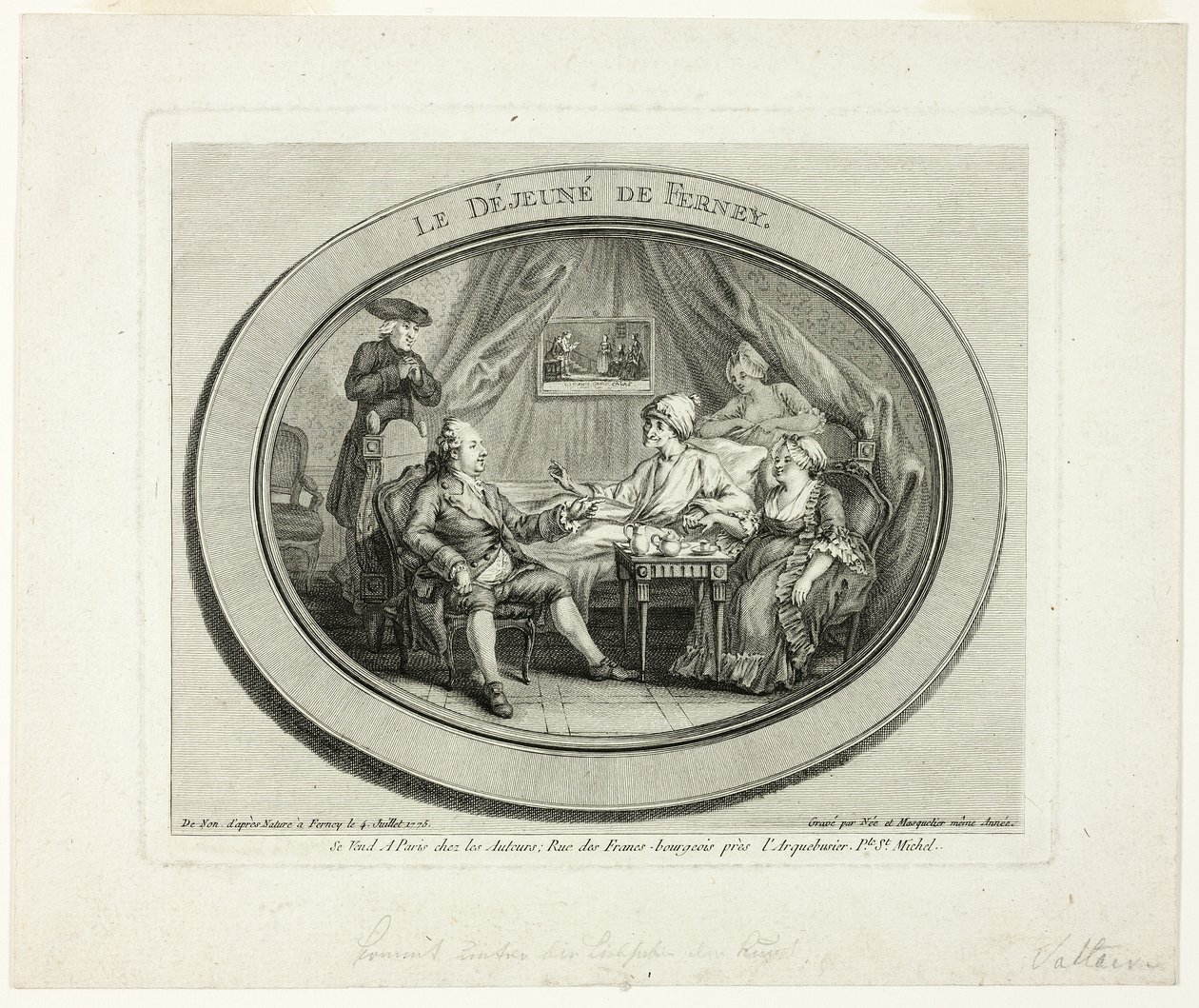 O almoço em Ferney de Louis Joseph Masquelier