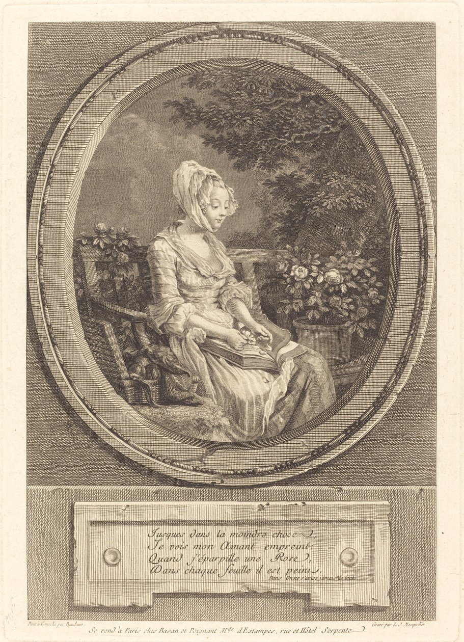 Jusques dans la moindre escolheu de Louis Joseph Masquelier after Pierre Antoine Baudouin