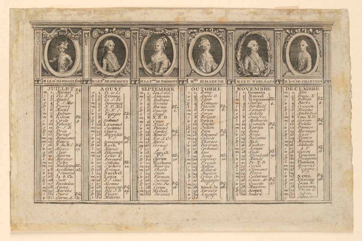 Almanaque para a segunda metade do ano de 1778 de Louis-Joseph Mondhare