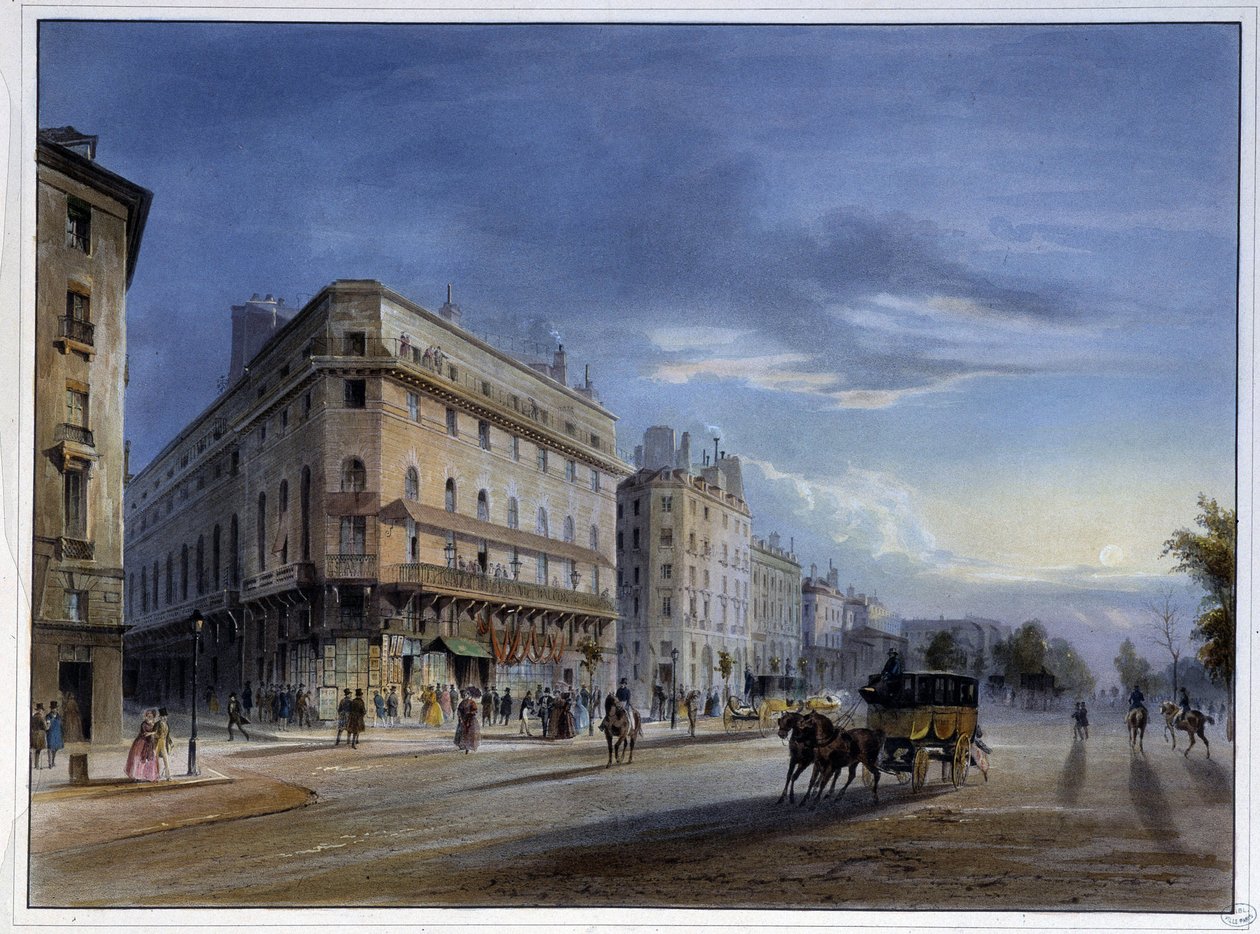 Boulevard des Italiens - em "Paris em 1837" por Arnout de Louis Jules Arnout