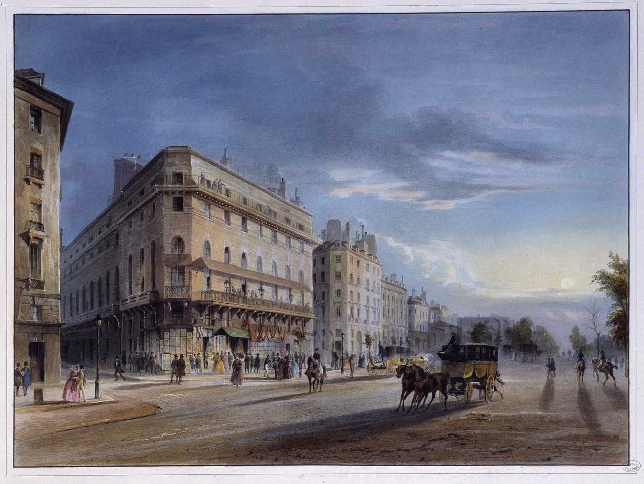 Boulevard des italiens - em "Paris em 1837" por Arnout de Louis Jules Arnout