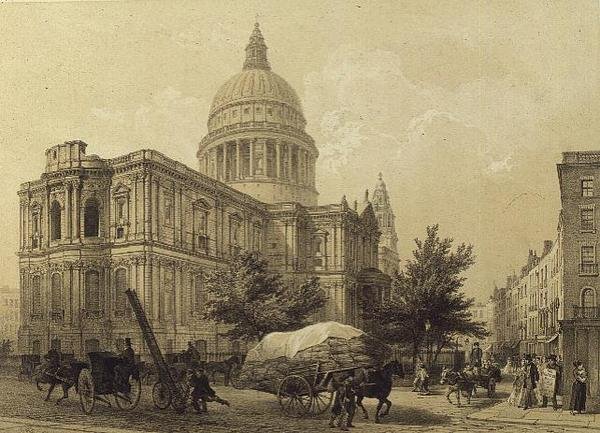 Catedral de S. Paulo, c.1855 (litho) de Louis Jules Arnout