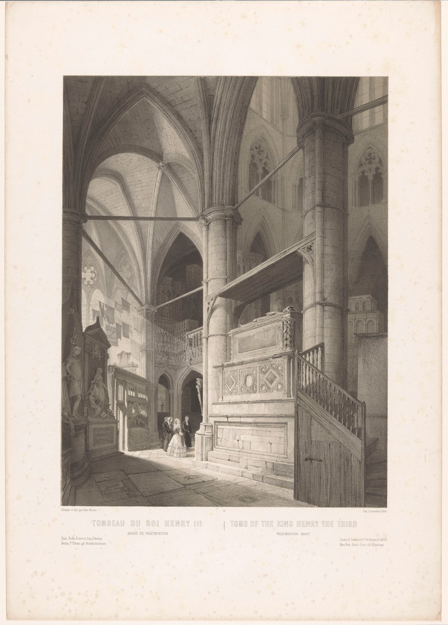 Tombe van koning Hendrik III van Engeland na Abadia de Westminster
Tombeau du roi Henry III, abbaye de Westminster / Túmulo do Rei Henrique III, Abadia de Westminster (título sobre o objecto)
Engeland, Ierland en Schotland (título da série)
Inglaterra,  de Louis Jules Arnout