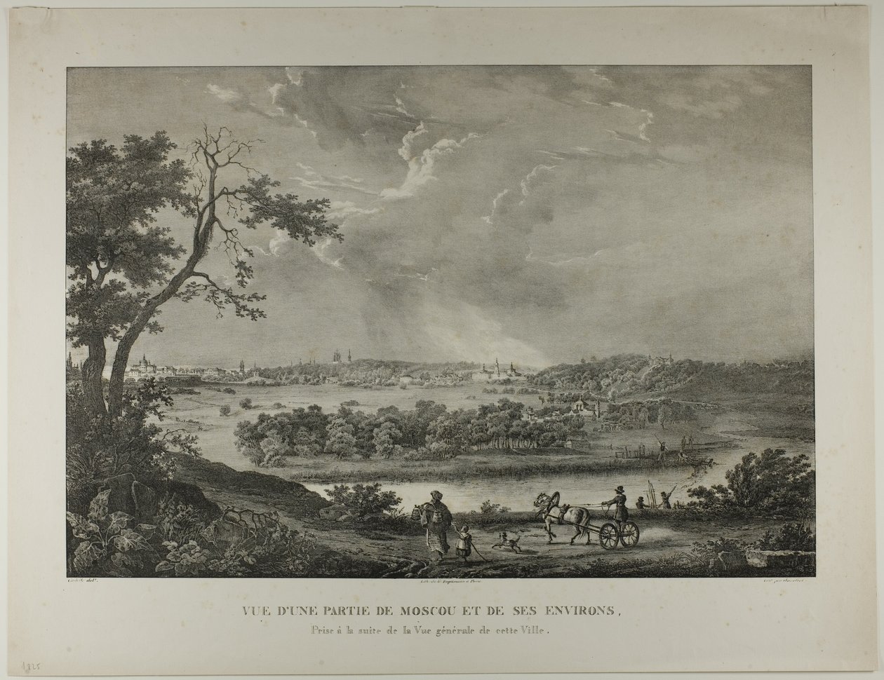 Vista de uma parte de Moscou e seus arredores de Louis Julien Jacottet
