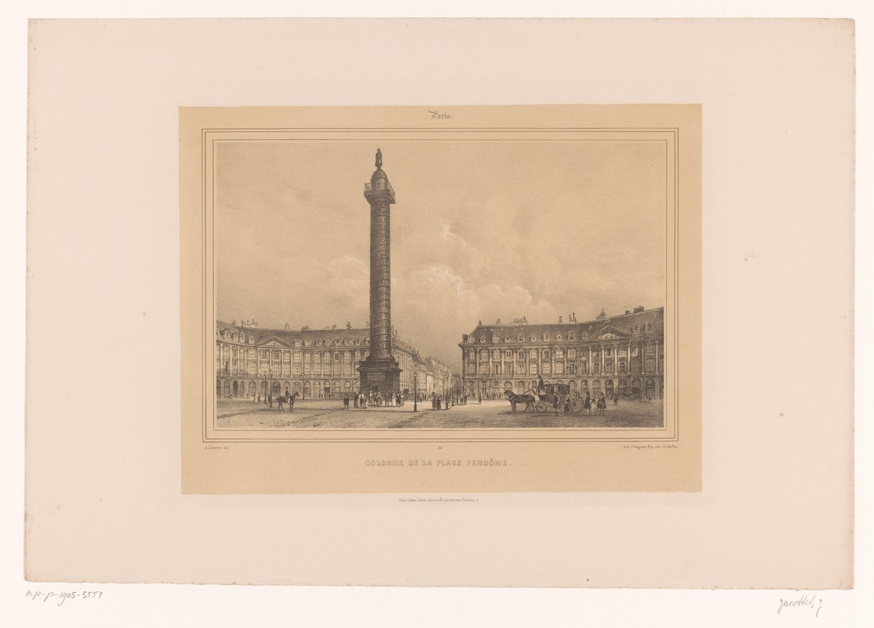 Vista da Colonne Vendôme
Colonne de la Place Vendôme (título sobre o objecto)
Faces em Paris e arredores (título da série)
Paris (título da série sobre o objecto) de Louis Julien Jacottet